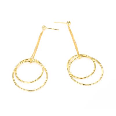 China Accept Money Back In Case Minimalist Jewelry 316L Stainless Steel Necklace Men Women Gold Plated Simple Drop Earrings Round Circles Drop Earrings for sale