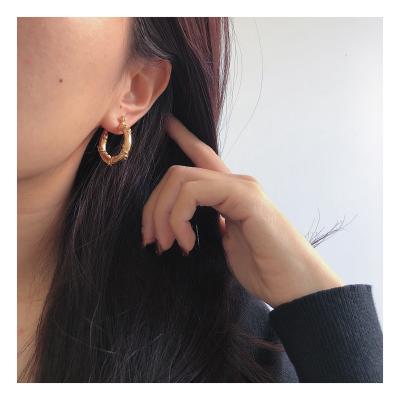 China Accept Refund Money In Case Promotional Good Quality Allergy Free Woven Round Circle Earring Twist Earrings Ear Loops Steel Jewelry Chunky Circle Earrings stainless for sale