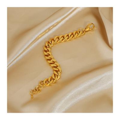 China Accept Money Back In Case Necklace Fashion Trending Hip Hop Allergy Free Jewelry Thick 18k Gold Filled Miami Cuban Snake Chain Bracelet for sale