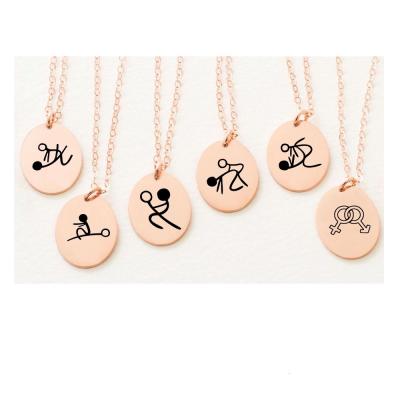 China Accept Money Back In Case Necklace Fashionable Jewelry Gold Plated Stainless Steel Pendant Sign Charms Sex Series Necklace For Valentines Day Gifts for sale