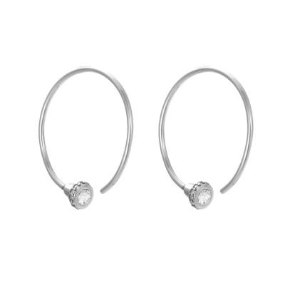 China Accept Refund Money In Case Necklace Fashion Jewelry Nickel Lead Free Gold Plated Stainless Steel Minimalist C Shape Open Hoop Earrings for sale