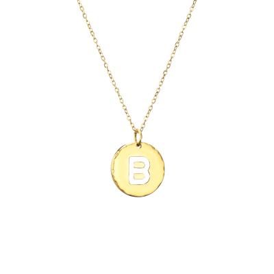 China Accept Refund Money In Case Luxury Alphabet Round Adjustable Initial Letter Necklace Stainless Steel Disc Pendant Necklace For Women Girls Jewelry Gifts for sale