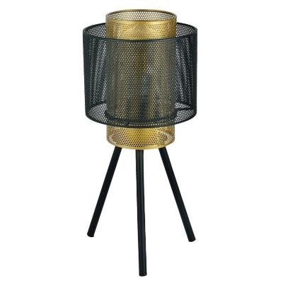 China Industrial Hotel Table Lamp E27 Black Gold Iron Net Table Lamp for sale