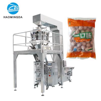 China Hot Dog Frozen Bacon Ham Sausage Food Starch Red 3kg Sausage Loaded Automatic Food Weighing Packaging Machine for sale