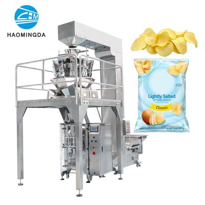 China Automatic Food French Fries Banana Shrimp Fried Chip Corn Flakes Food Puffed Nitrogen Loaded Printing Vertical Packaging Machine for sale