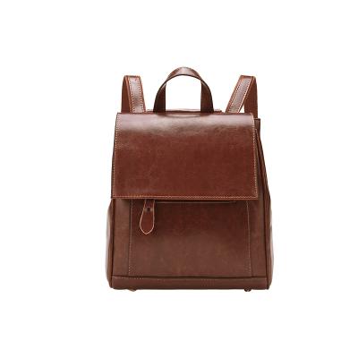 China 2021 new fashion European and American fashion large capacity travel leather backpack for sale