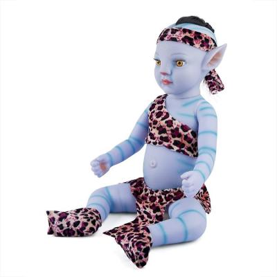 China Newest Baby 20inch Silicone Changeable Simulation Blue Elves Reborn Simulation Soft Realistic Clothing Doll for sale