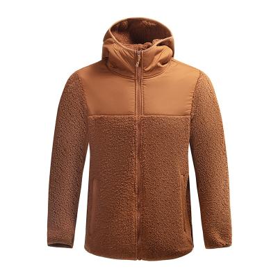 China Wholesale Women Men Anti-Wrinkle Sherpa Fleece Jackets Lamb Warm Wool Autumn Winter Hooded Long Sleeve Patchwork Couples Clothing for sale