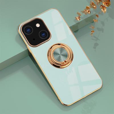 China Shockproof Electroplate Silicone Phone Case Ring Cell Phone Case For iPhone 13 for sale