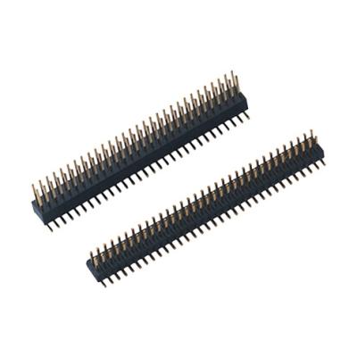 China PCB Panel 1.27mm Pitch Contact SMT Socket Gold Plated Connector Double Pitch Flat Female Row for sale