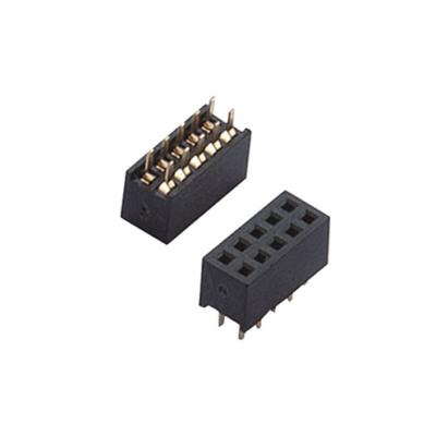 China Cost-effective Pitch 2.54mm PCB Needle Seat Connector Double Pitch Female Main Row SMT Socket Connector Gold Plated for sale