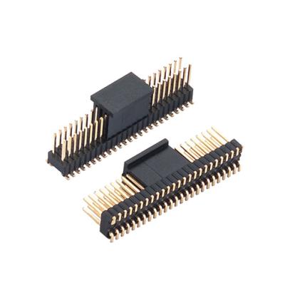 China PCB Specialized in Manufacturing 2.54MM Pitch Pitch Pin Double Row SMT Gold Plated Electrical Plug Connector for sale