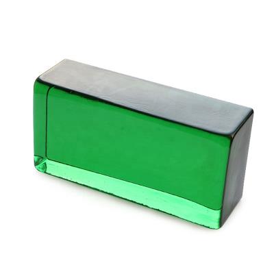 China Yellow Green Blue Colorful Modern Rectangle Glass Bricks Building Material Modern Restaurant Solid Glass Decorative Wall Cafe for sale