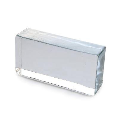 China 20x10x5 Modern Rectangle Glass Bricks Glass Building Material Clear Solid Transparent Glass Bricks Daylight for sale