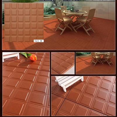 China 9 Anti-Slip Red Tiles 300x300x10 mm Clay Clinker Brick Terracotta Floor Non-Slip Outdoor Grids Clinker Tiles 9 Square Red Pattern for sale