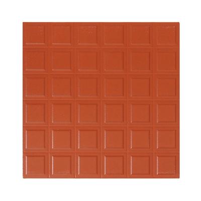 China 36 Anti-Slip Red Tiles 300x300x10 mm Clay Clinker Brick Terracotta Floor Non-Slip Outdoor Grids Clinker Tiles 36 Square Red Pattern for sale