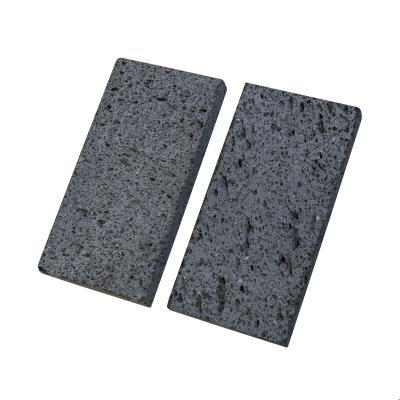 China Black Lava Stone Brick Gray Lava Plate Basalt Wear-Resistance Stone Stepping Stone With Holes Customized Size for sale