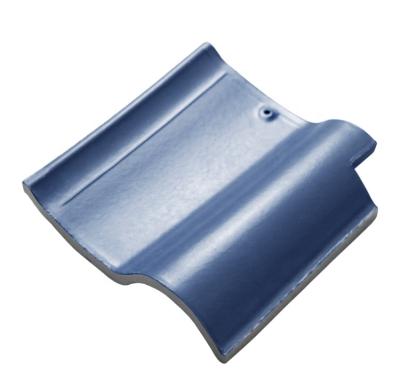 China Wear Resistant European Blue Glazed Spanish Ceramic Roof Tile And Accessories for sale