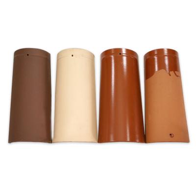 China Waterproof Hot Selling Red Half Covering Materials Around Clay Roof Tile For Villa for sale