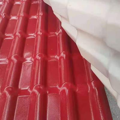 China Customized Red Synthetic Resin Impact Resistant Pvc Roof Tile ASA For Decoration for sale