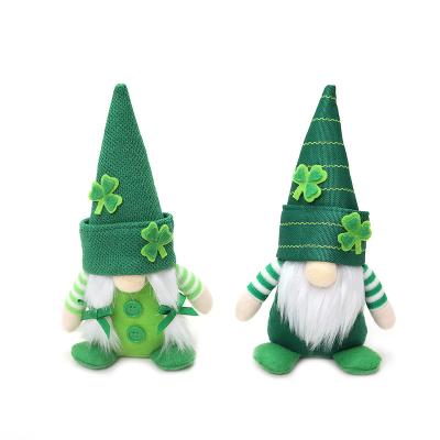 China Cute Green Clover Doll Christmas Ornament St Patrick's Day Faceless Gnome Doll Party Decoration Props Christmas Decoration Doll for sale