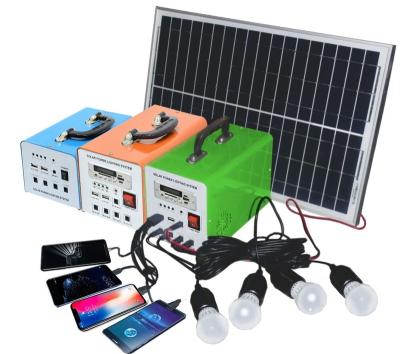 China Home Solar System Mobile Charging 10W Home Solar Led Light Kits Mini Solar Panel System For Africa Solar Power System for sale