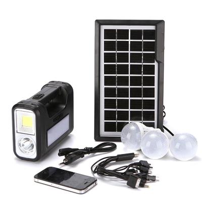 China Outdoor Camping Solar Home 10W Solar Mobile Charging Led Light Kits Mini Solar Panel System Solar Powered System Led Lights for sale