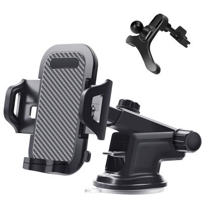 China Hot Selling Adjustable 2 in 1 Universal Cell Phone Holder Car Air Vent Phone Holder Cradle Car Dash Mount Phone Holder for sale