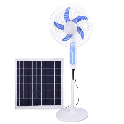 China Hot Sale 16 Inch 12v Solar DC Fans Solar Fans Solar Powered AC Array Solar Panel Fan Air Cooling Stand Fan With Remote for sale