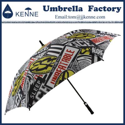 China Polyester Factory Supply Professional OEM Printing High Quality Auto Open Straight Custom Umbrella for sale