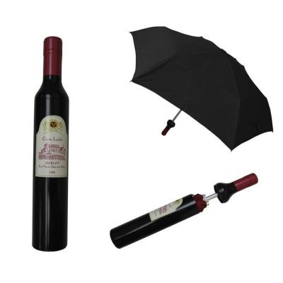 China All in 1 wine bottle shape umbrella for sale