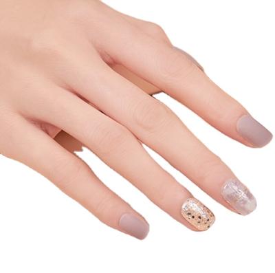 China 2021HOT Design Selling Korean High End High Quality Luxury False Nail Tips Shine Nails With Glue Sticker Adiyat for sale