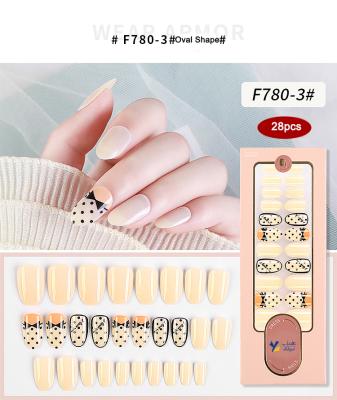 China 24Pcs Christmas Ballerina Bow Tie French Extra Long Acrylic Acrylic Long Half Press On Full Cover Nail Tips for sale