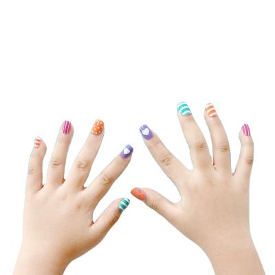 China Hot Cute Eco-friendly Styles Cartoon Private Label Accepted Press On Fake Nails For Kids for sale