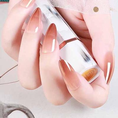 China Eco-friendly Acrylic Nail Art Kit 24pc Solid Color Long Tips Ballerina Artificial Nails Full Cover Fake Nails for sale