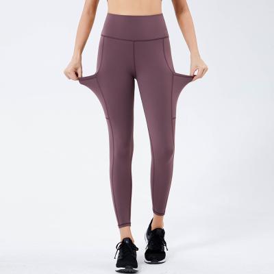 China 2020 Women Gaiters Tummy Seamless Waist Control Breathable Yoga Pants High With Phone Pocket Overalls Girl Gym Sports Fabric Quick Dry OEM for sale