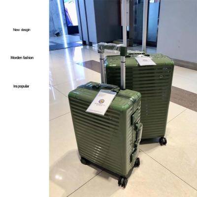 China ABS 20 ABS+PC alu frame suitcase zipper not closing tsa lock ins carry on new luggage design china case manufacturer for sale