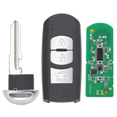 China 3 Button Smart Card 434Mhz ID49 Remote Key FOB Chip For Mazda CX-5 With Smergency Key Blade K10057 for sale