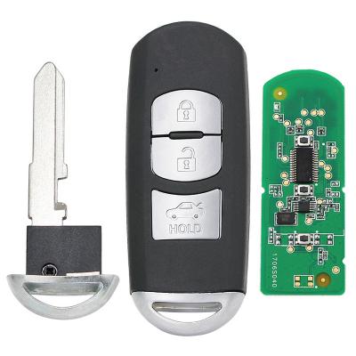 China 3 Button Smart Card 434Mhz ID49 Remote Key FOB Chip For Mazda CX-5 With Smergency Key Blade K10058 for sale