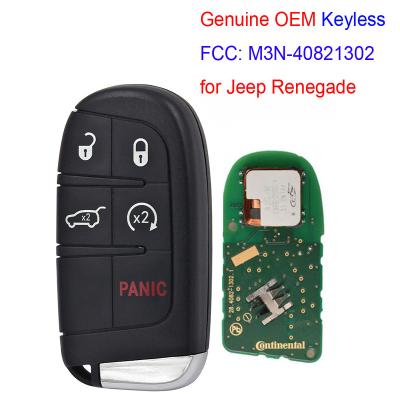 China Genuine OEM 5 Buttons Smart Remote Key 433mhz 4A Chip Keyless Entry SIP22 Blade For Jeep Renegade M3N-40821302 K18117 for sale