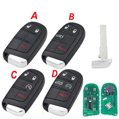 China 3/4/5 Button Smart Remote 433MHz PCF7953 Master FOB Chip For Fiat 500 500L 500X For Jeep Compass Renegade M3N-40821302 SIP22 K19009 Uncut K19010 K19011 K19012 for sale