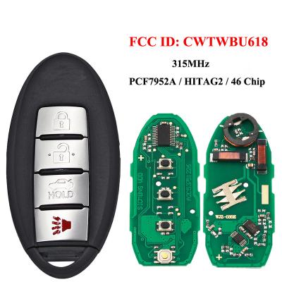 China 3+1 Smart Remote 315MHZ Key 2/46 Button FOB PCF7952A/HITAG CHIP For Infiniti M35 M45 FCC ID 2006-2010: CWTWBU618 K26010 for sale