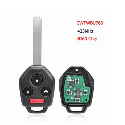 China CWTWBU766 Car Remote Key Fob 4 Buttons 433MHZ With 4D60 Chip For Subaru Legacy Inside 2010-2014 K22021 for sale