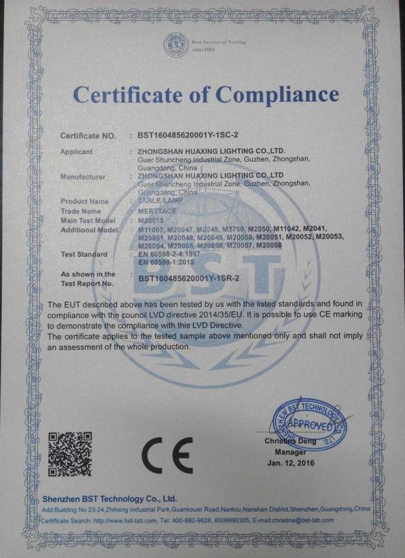 CE - Zhongshan Huaxing Lighting Co., Ltd.