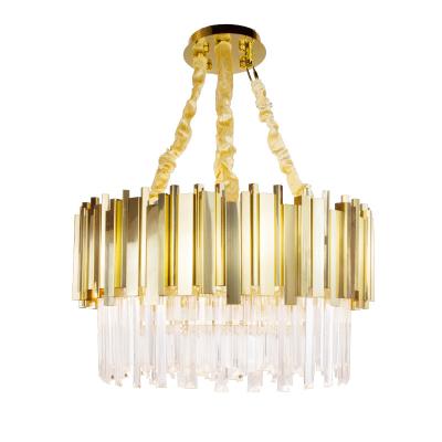 China Large Luxury Modern Brass K9 Crystal Chandelier Pendant Light for Hotel Lobby Home for sale