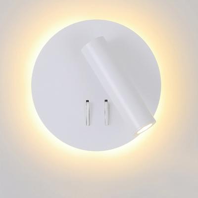 China Adjustable Wall Lamp Hotel Project Bedroom LED Wall Lamp with Reading Light and Back Light for sale