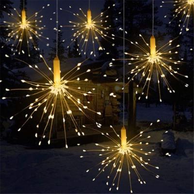 China Outdoor Waterproof Led Firework Light Fireworks Lights 4AA Batteries 8 Mode Holiday Remote Control Lighting For Christmas Party for sale