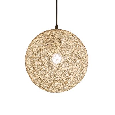 China Chinese White Rattan Ball HOTEL/Restaurant Lantern Pendant Light Globe Lighting For Dining Room for sale