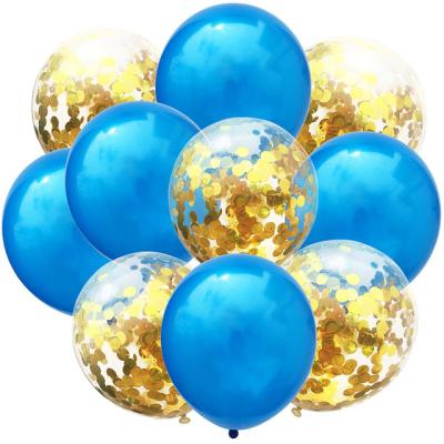 China Blue Confetti Balloon and Light Blue Latex Balloon for Valentine's Day Party Balloon Decoration for sale