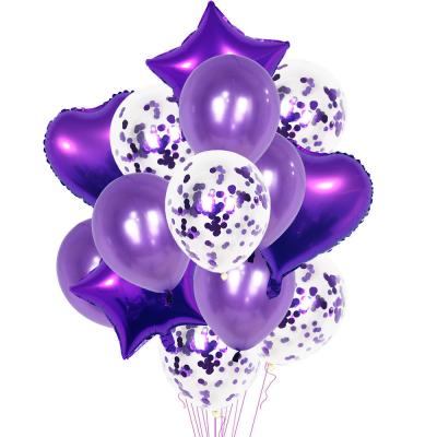 中国 12inch and 18inch Purple Balloon Set Confession Birthday Party Balloon Decoration 販売のため